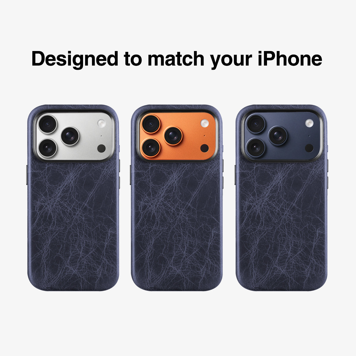 Case for iPhone 17 Pro Max- TUSCANIA Leather Case - Blue