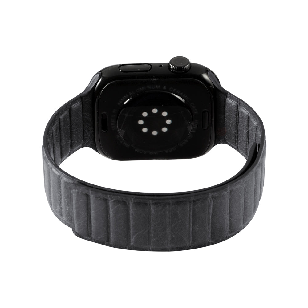 Watch Band for Apple - TUSCANIA Leather - Black - 42/44/45/46mm & Ultra(49mm)