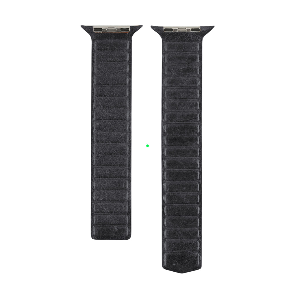 Watch Band for Apple - TUSCANIA Leather - Black - 42/44/45/46mm & Ultra(49mm)