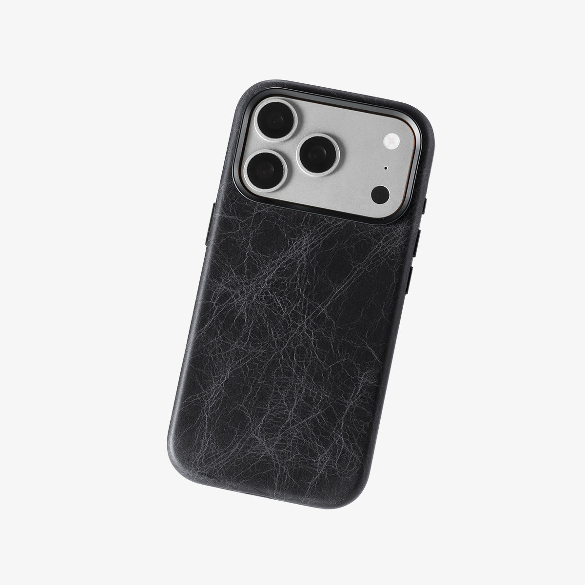 Case for iPhone 17 Pro Max- TUSCANIA Leather Case - Black
