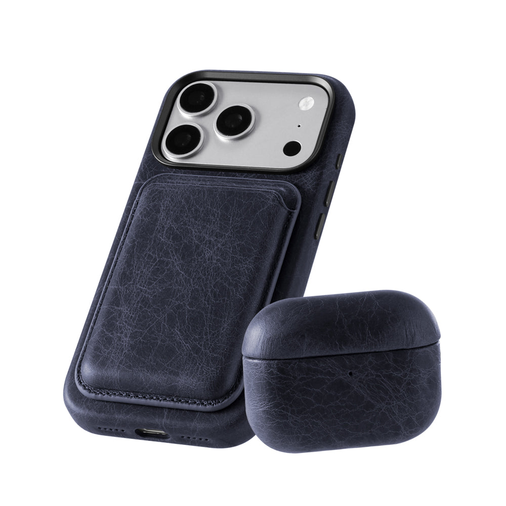 MagSafe Wallet - TUSCANIA Leather - Blue