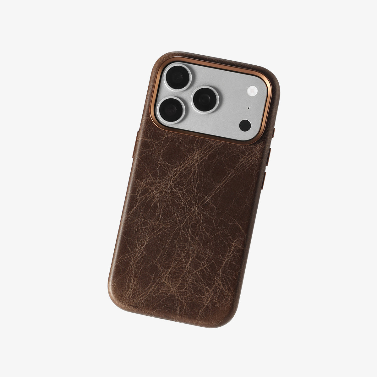 Case for iPhone 17 Pro Max - TUSCANIA Leather Case - Brown