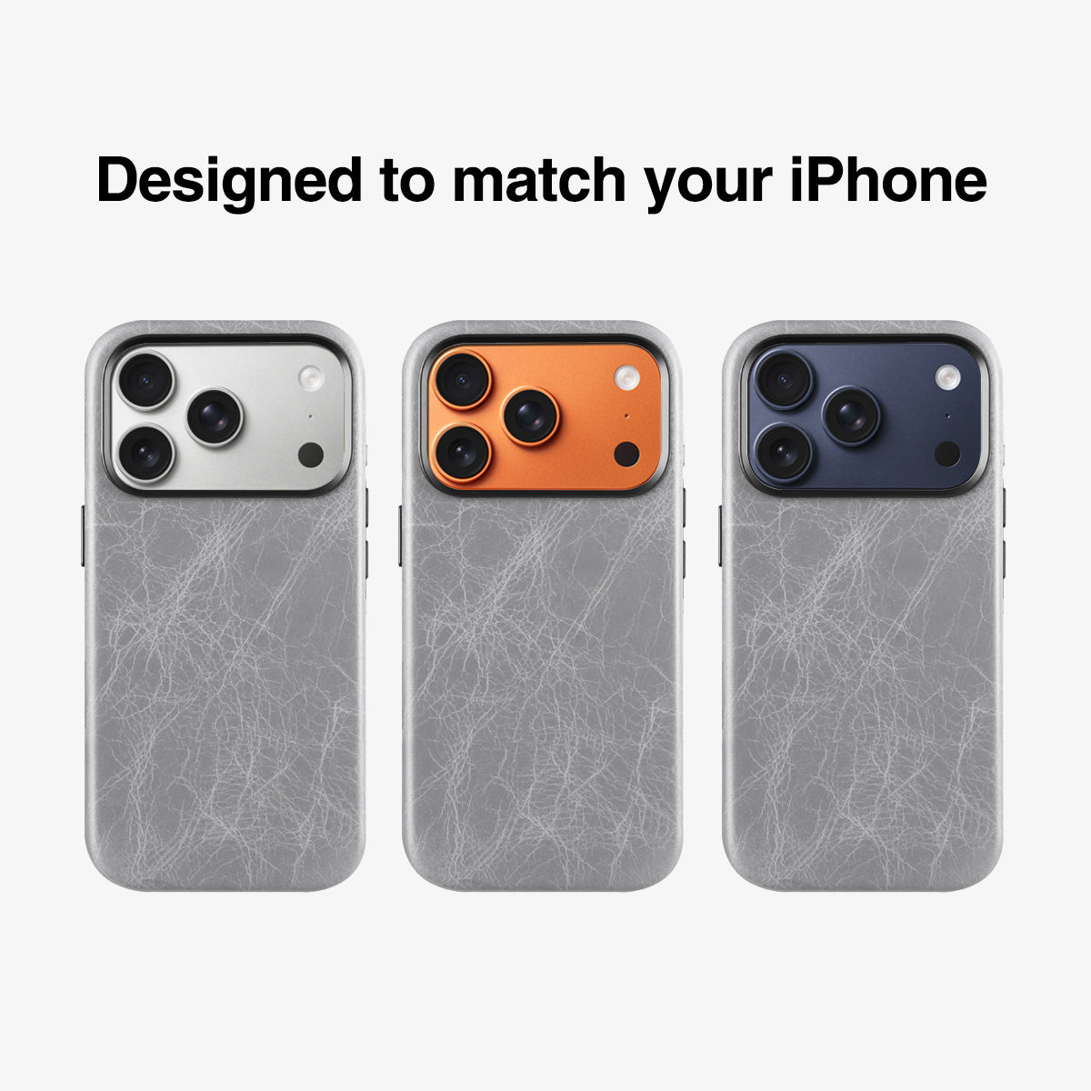 Case for iPhone 17 Pro Max - TUSCANIA Leather Case - Grey