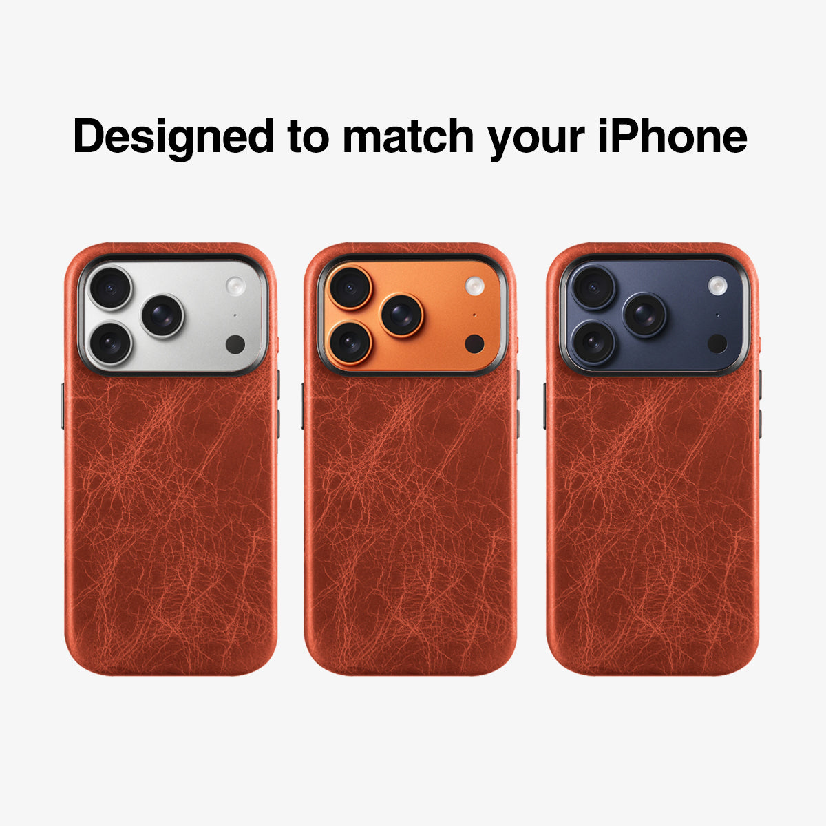 Case for iPhone 17 Pro Max - TUSCANIA Leather Case - Orange