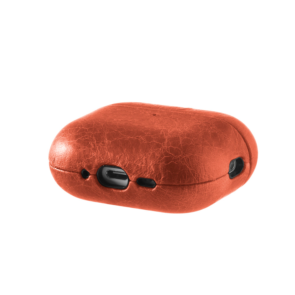 Case for AirPods Pro (3rd Generation) - TUSCANIA Leather Case - Orange