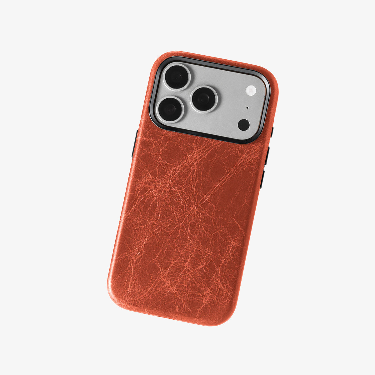 Case for iPhone 17 Pro Max - TUSCANIA Leather Case - Orange