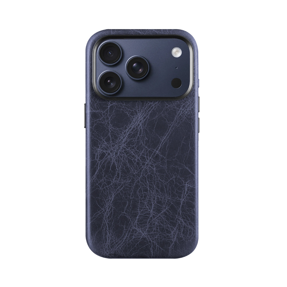 Case for iPhone 17 Pro Max- TUSCANIA Leather Case - Blue