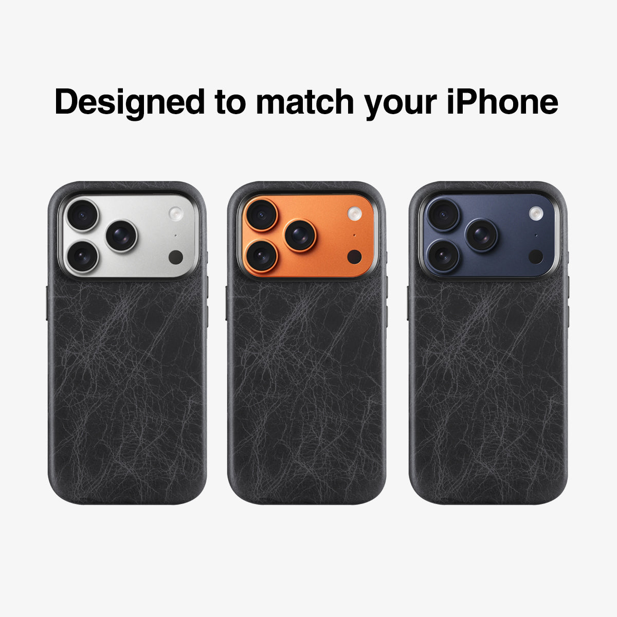 Case for iPhone 17 Pro Max- TUSCANIA Leather Case - Black