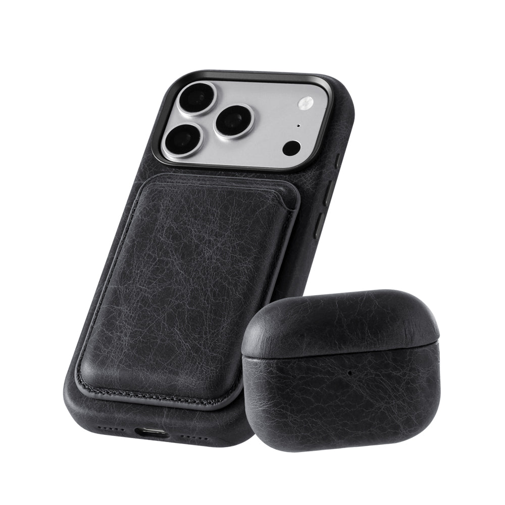 MagSafe Wallet - TUSCANIA Leather - Black