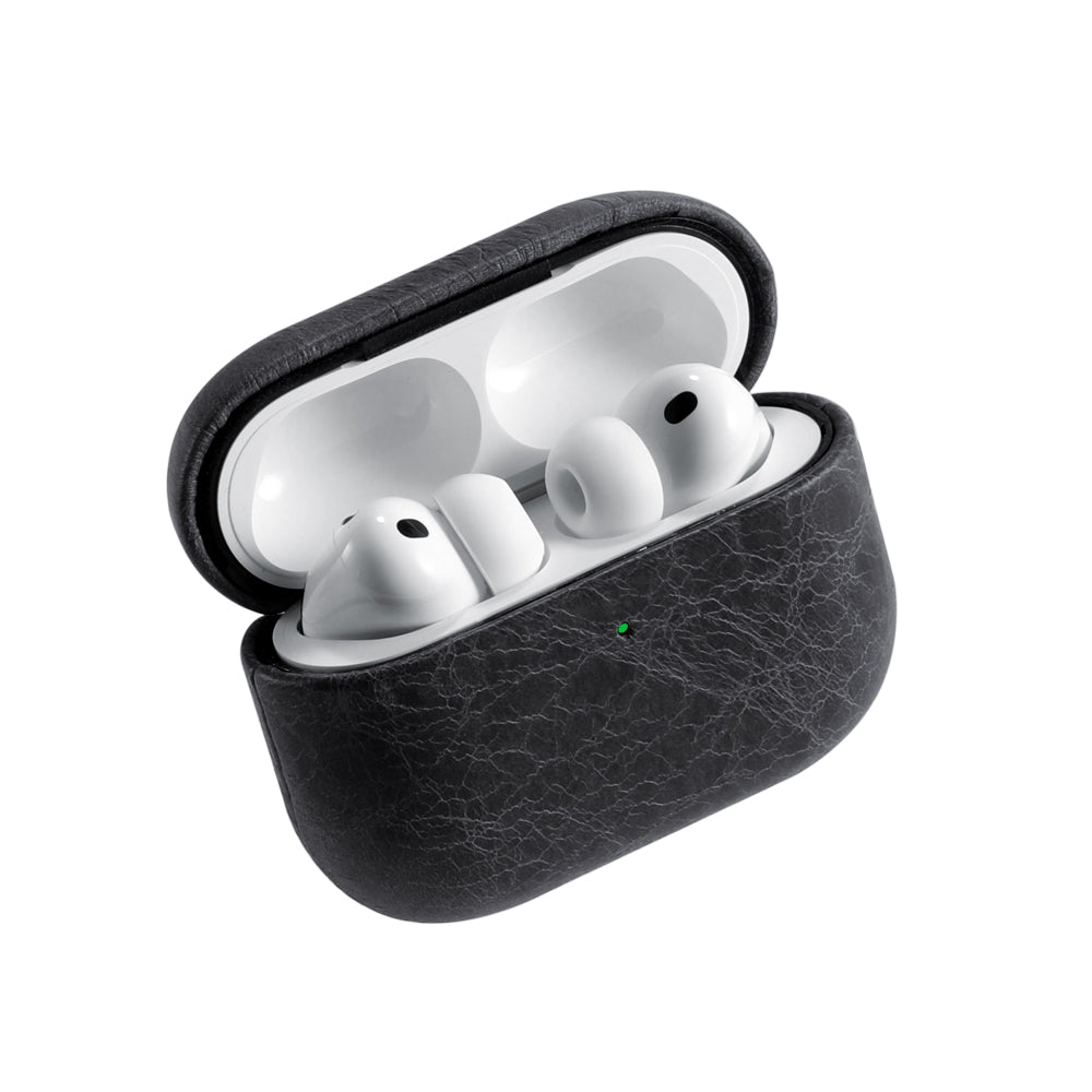 Case for AirPods Pro (3rd Generation) - TUSCANIA Leather Case - Black