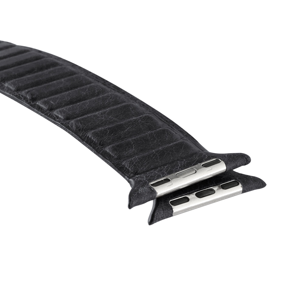 Watch Band for Apple - TUSCANIA Leather - Black - 42/44/45/46mm & Ultra(49mm)