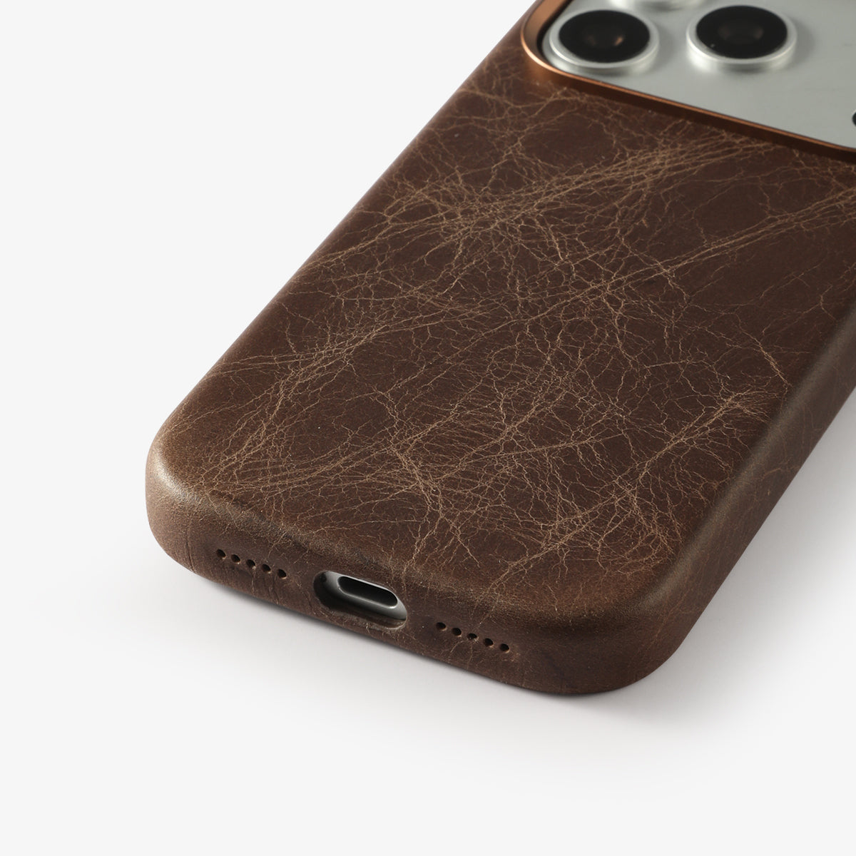Case for iPhone 17 Pro Max - TUSCANIA Leather Case - Brown