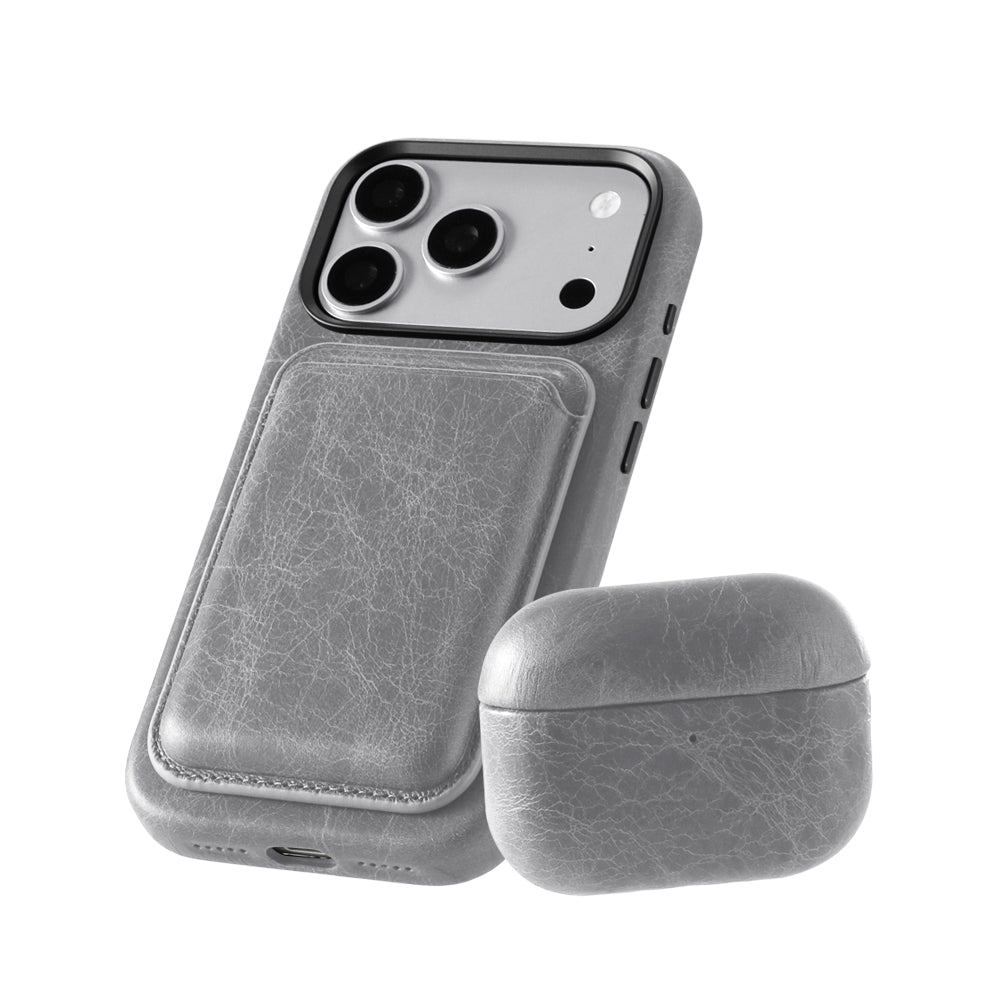 MagSafe Wallet - TUSCANIA Leather - Grey