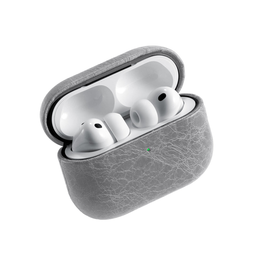 Case for AirPods Pro (3rd Generation) - TUSCANIA Leather Case - Grey