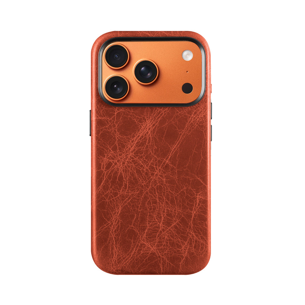 Case for iPhone 17 Pro Max - TUSCANIA Leather Case - Brown