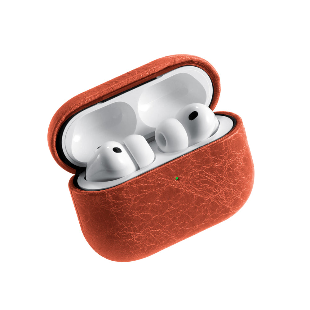 Case for AirPods Pro (3rd Generation) - TUSCANIA Leather Case - Orange