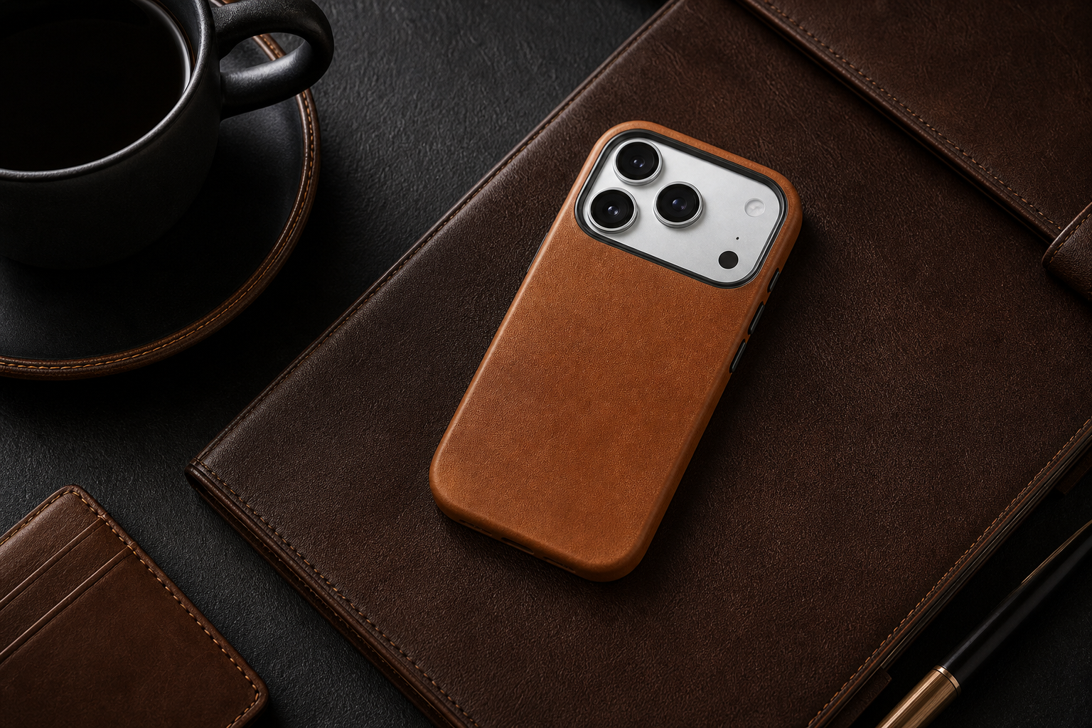 Coben case on leather folio