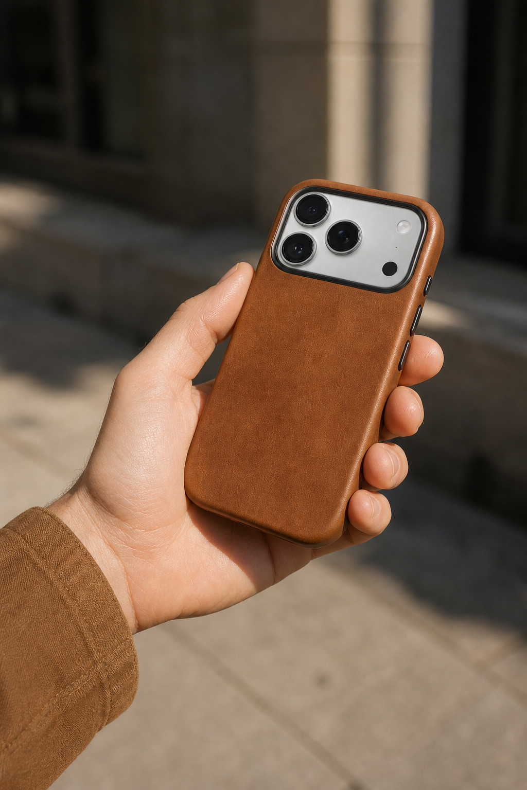 Coben case in hand